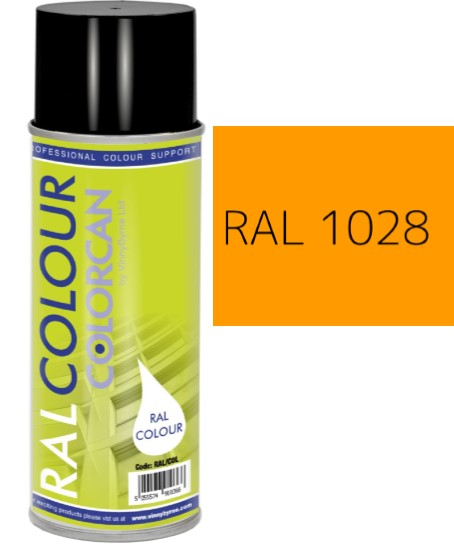 RAL 1028 Melon Yellow Satin (30% Gloss) Aerosol Spray Paint 400ml