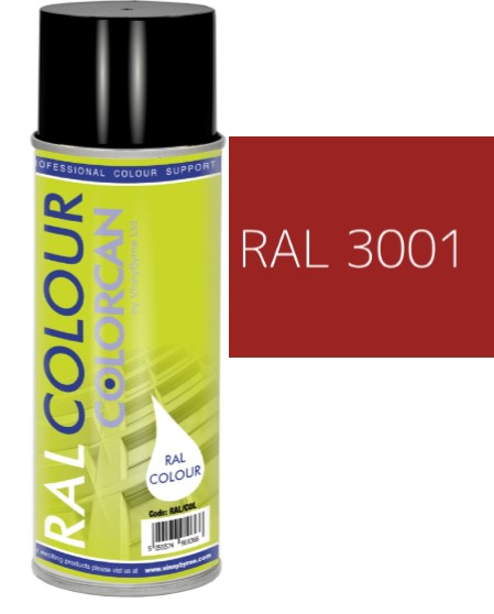 RAL 3001 Signal Red Satin (30% Gloss) Aerosol Spray Paint 400ml