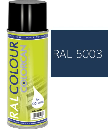 RAL 5003 Sapphire Blue Satin (30% Gloss) Aerosol Spray Paint 400ml