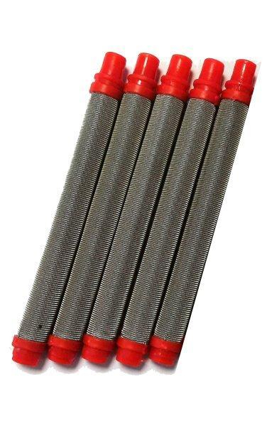 QTech Airless Spray Gun Pencil Filter – Red 200 Mesh Pk.5