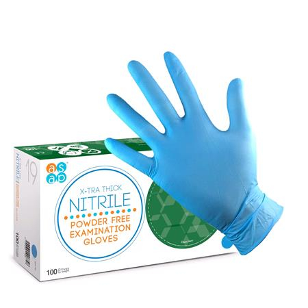 X-Thick Blue Nitrile Powder Free Disposable Gloves – Small – Pk. 100