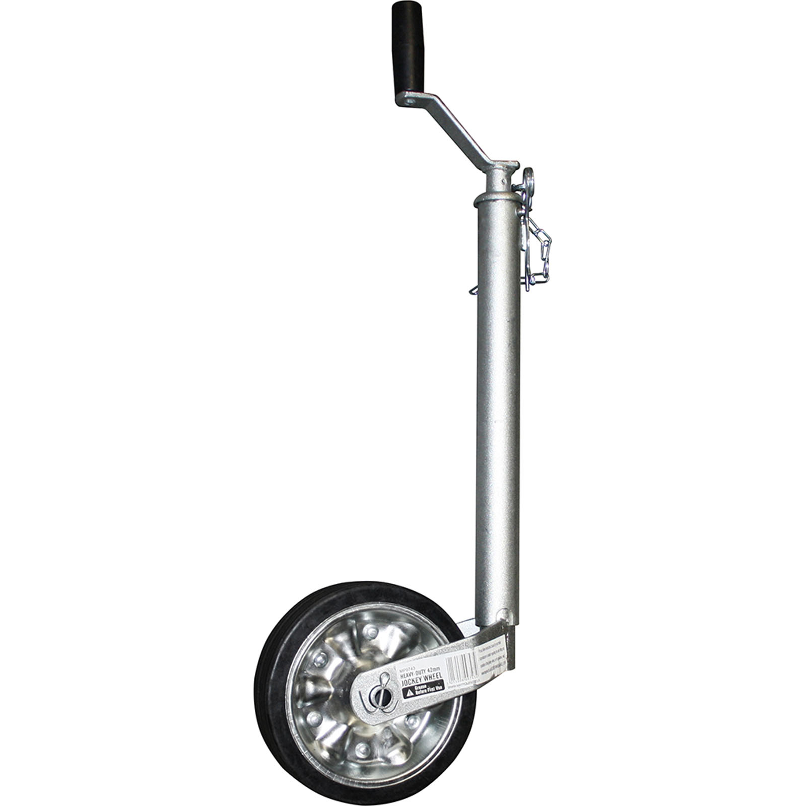 Heavy Duty Jockey Wheel 42mm C/W Solid Rubber Tyre & Steel Rim (10174)