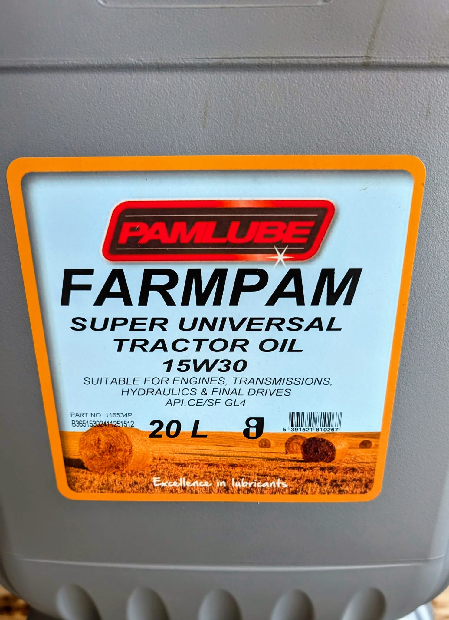 Pamlube Farmpam 15W30 S.U.T.O. (20ltr)