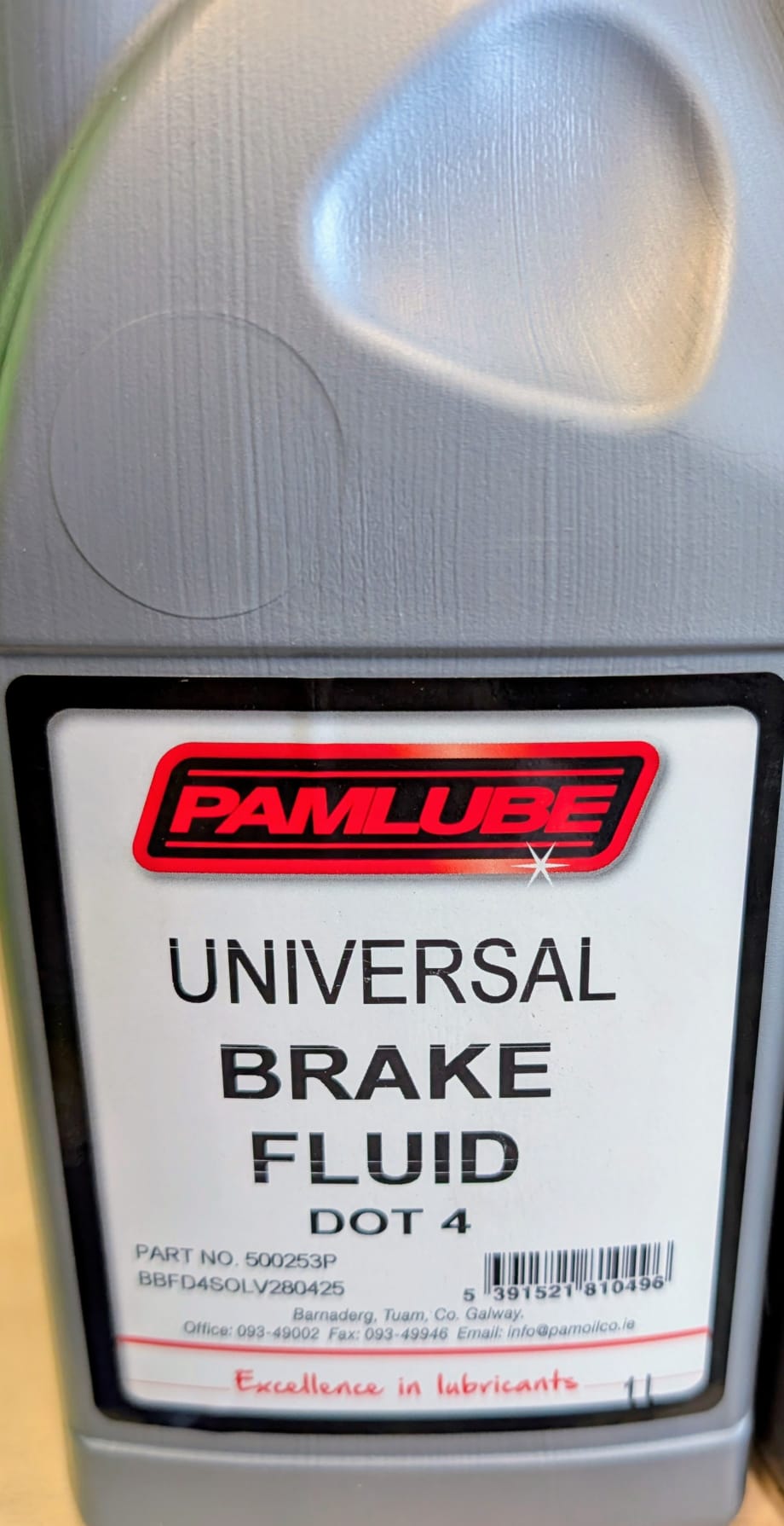 Pamlube DOT 4 Universal Brake Fluid (1ltr)