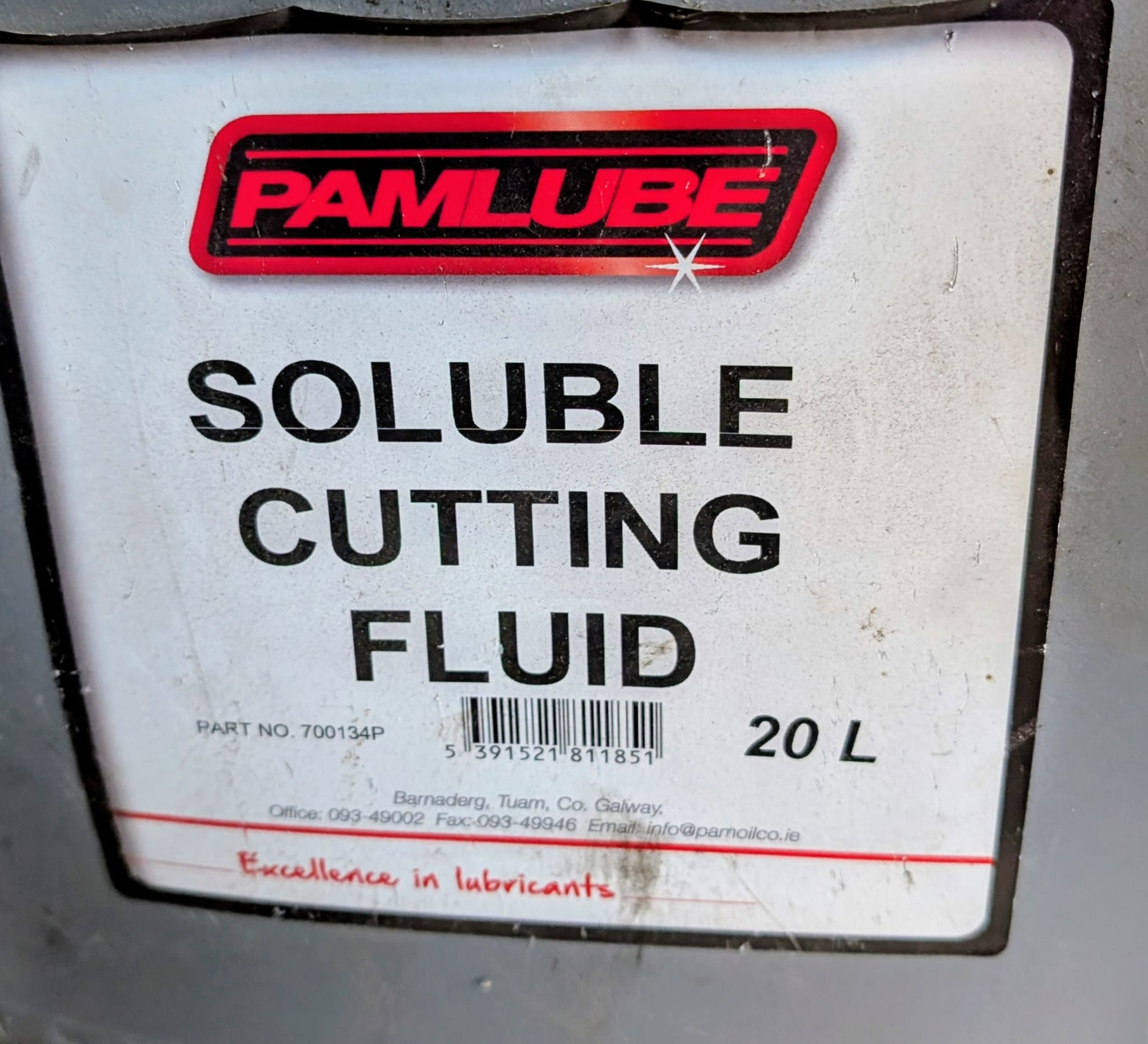 Pamlube Soluble Cutting Fluid (20ltr)