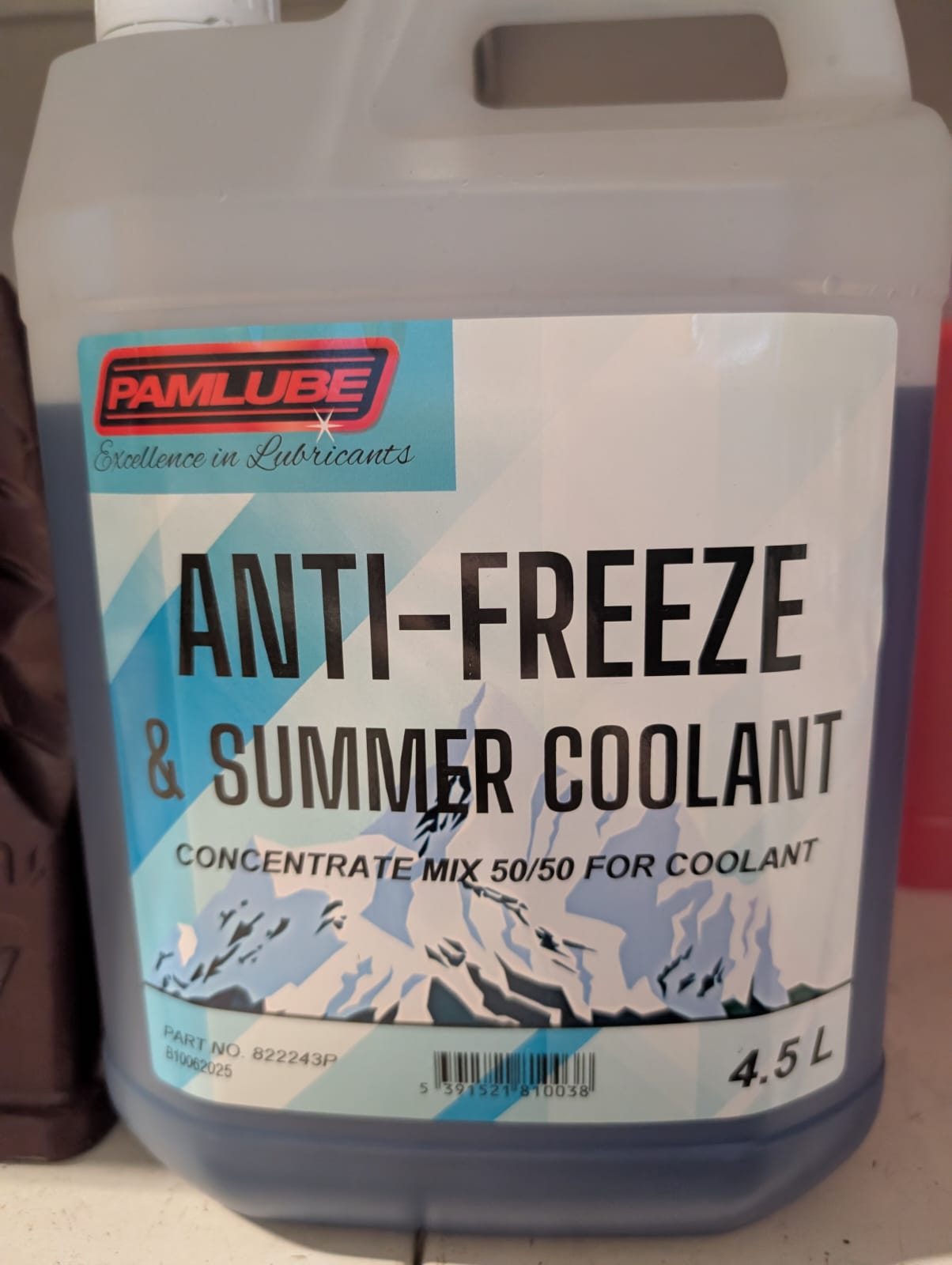 Pamlube Antifreeze & Summer Coolant (4.5ltr)