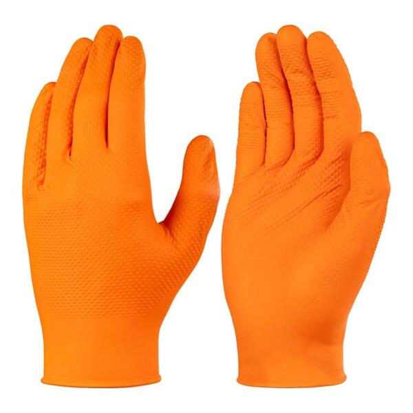Skytec TX925 Orange Powder-Free Nitrile Disposable Gloves, Size XL, 100 per Pack