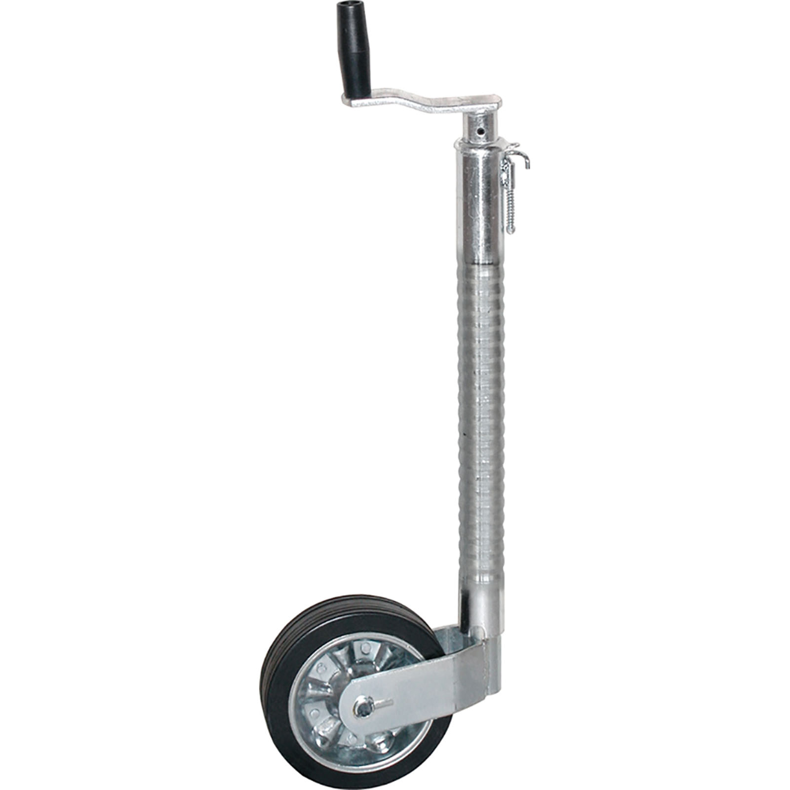 Ribbed Jockey Wheel 48mm C/W Solid Rubber Tyre & Metal Hub (10165)