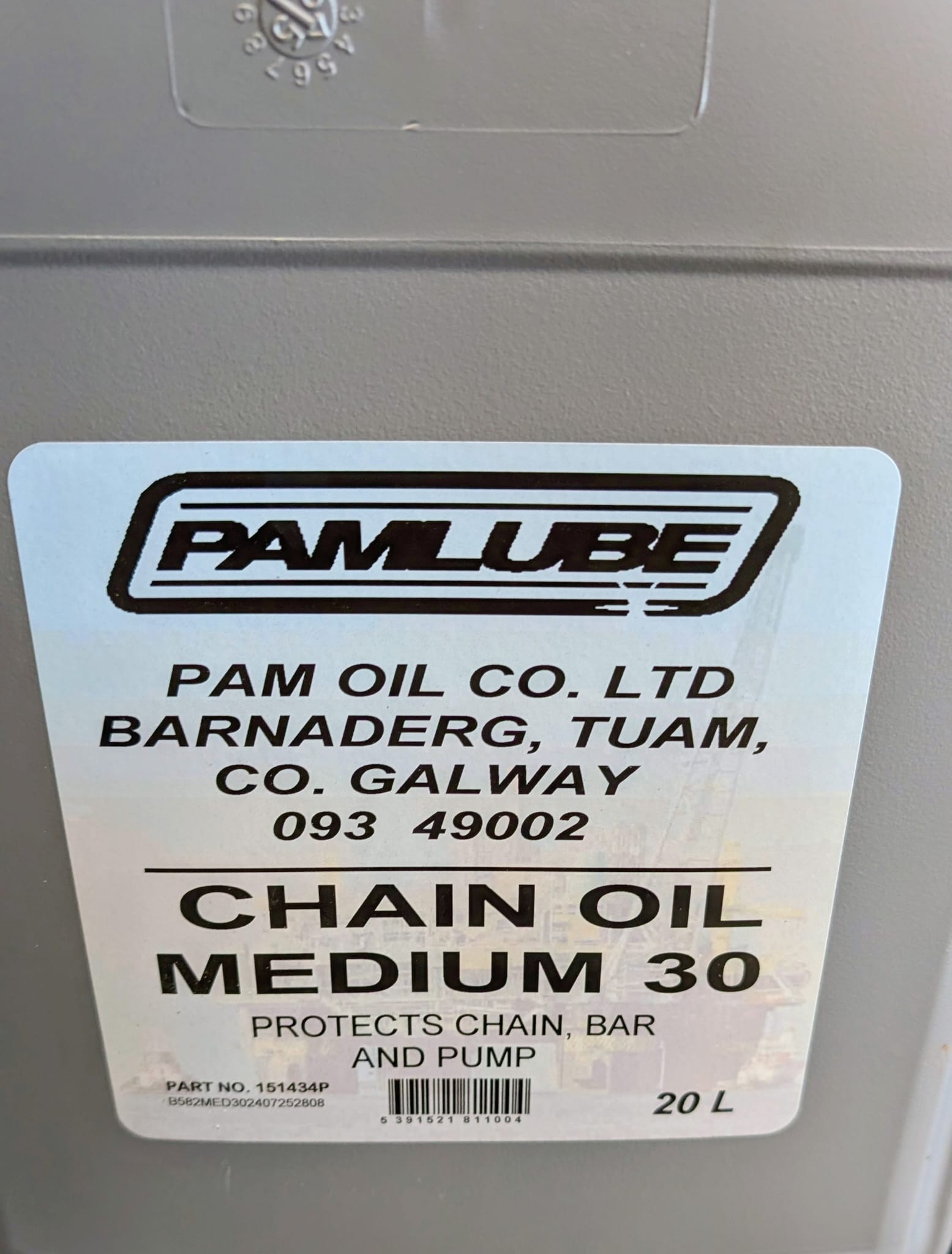 Pamlube Medium 30 Chain Oil (20ltr)