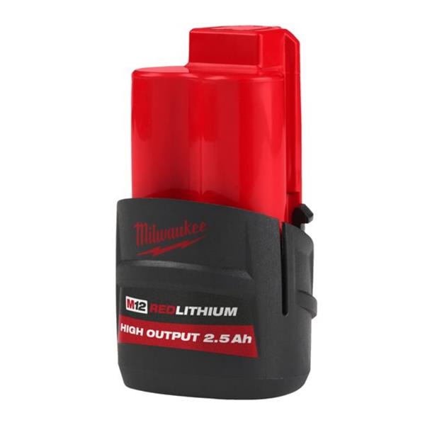 Milwaukee M12HB2.5 12v 2.5ah High Output Red Litihum Battery