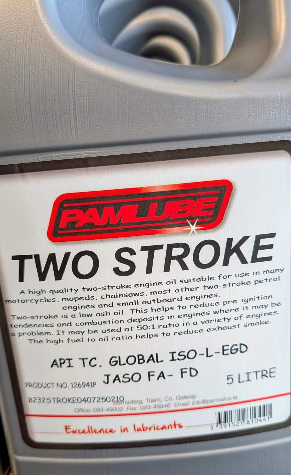 Pamlube 2 Stroke Oil (5ltr)