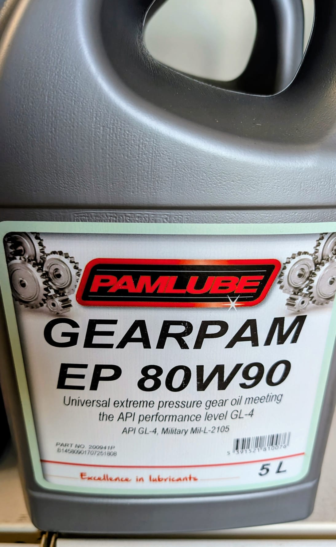 Pamlube 80W90 Gearpam EP (5ltr)