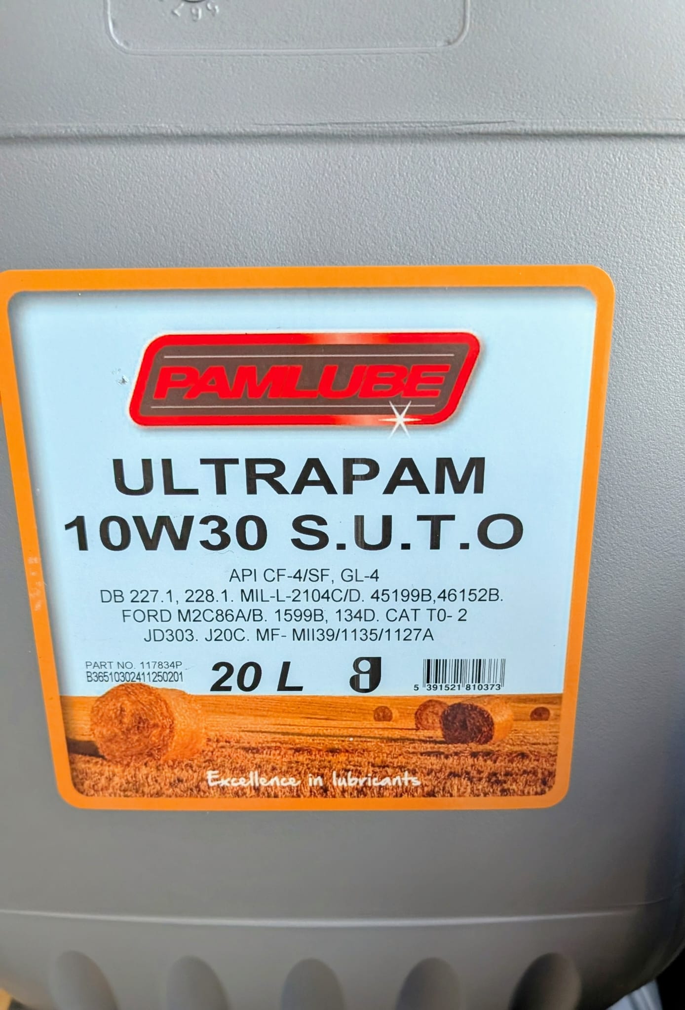 Pamlube Ultrapam 10W30 S.U.T.O (20ltr)