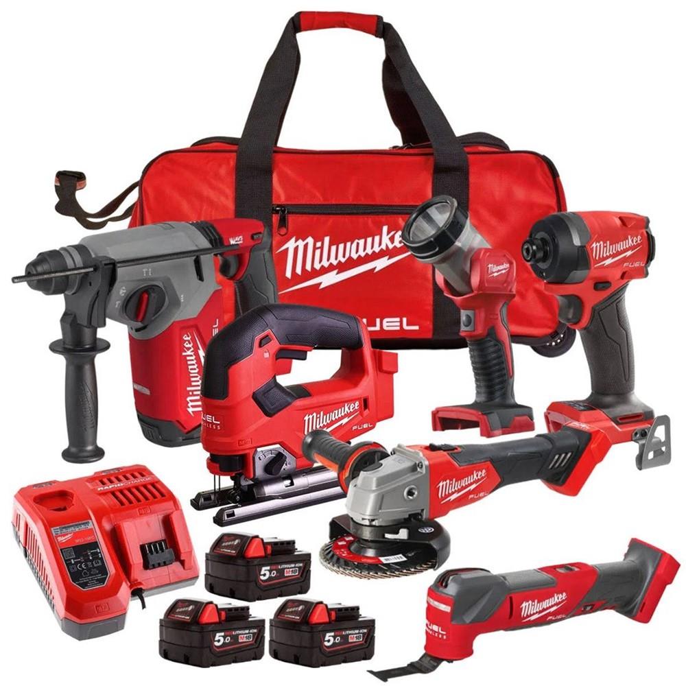Milwaukee M18FPP6L3-503B M18 Fuel Brushless 6 Piece Kit (3x5Ah)