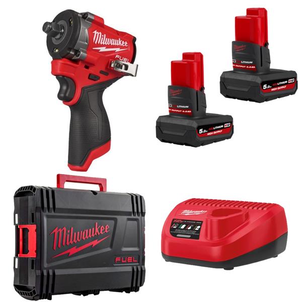 Milwaukee M12FCIWF38G3-502X M12 3/8'' FUEL GEN 3 Compact Impact Wrench (2x5Ah)